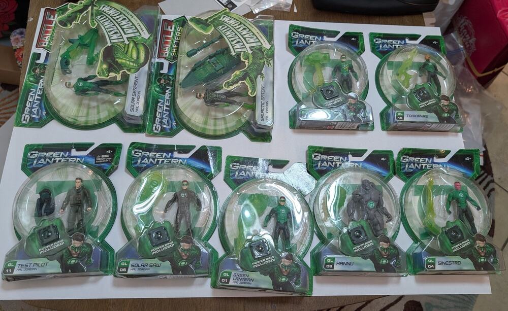 Mattel Green Lantern Lot of 9 SEALED Movie Masters Action Figures some pckg wear